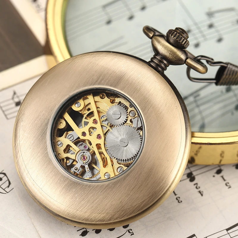 Octagon Round Vintage Man Pocket Watch fob with chain steampunk Pendant Watches for Men Pendant retro clock Necklace
