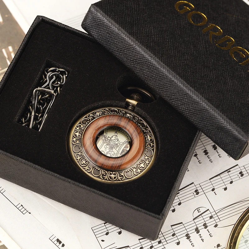 Octagon Round Vintage Man Pocket Watch fob with chain steampunk Pendant Watches for Men Pendant retro clock Necklace
