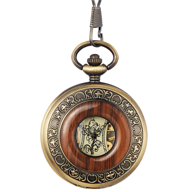 Octagon Round Vintage Man Pocket Watch fob with chain steampunk Pendant Watches for Men Pendant retro clock Necklace