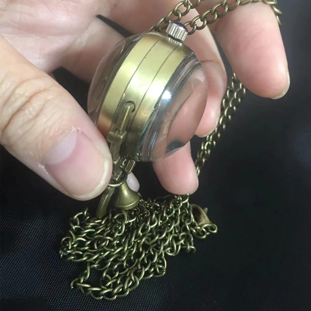 Transparent Eyeball Mechanical Pocket Watch with Chain Roman Numerals Pendant Necklace ladies watches 2023 Men Women Gifts