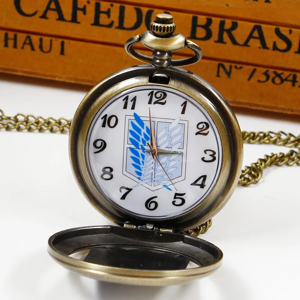 reloj de bolsillo Hollow Quartz Pocket Watch Vintage Pendant Blue White Wing Design Pocket Watches with Chain for Man Women