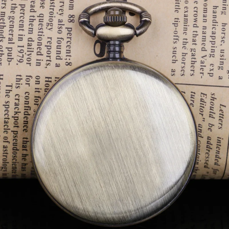 Vintage Steam Train Running on The Tracks Hollow Pocket Watch Necklace Pendant Chain Quartz Watch Unisex Gifts for Men Women