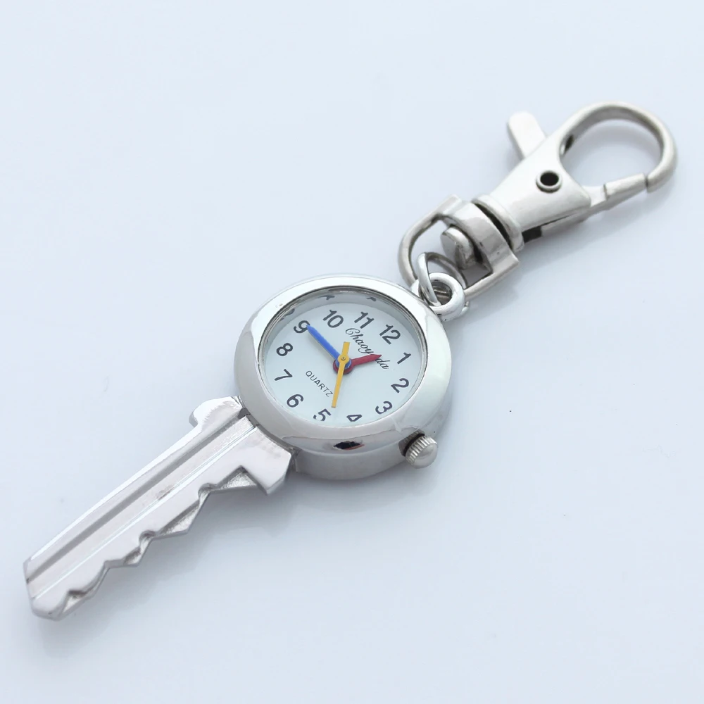 chaoyada Brand New Fashion Crystal KEY Style Pocket Pendant Key Ring Chain Quartz Dress Watch with Gift Bag GL59K Children Watch