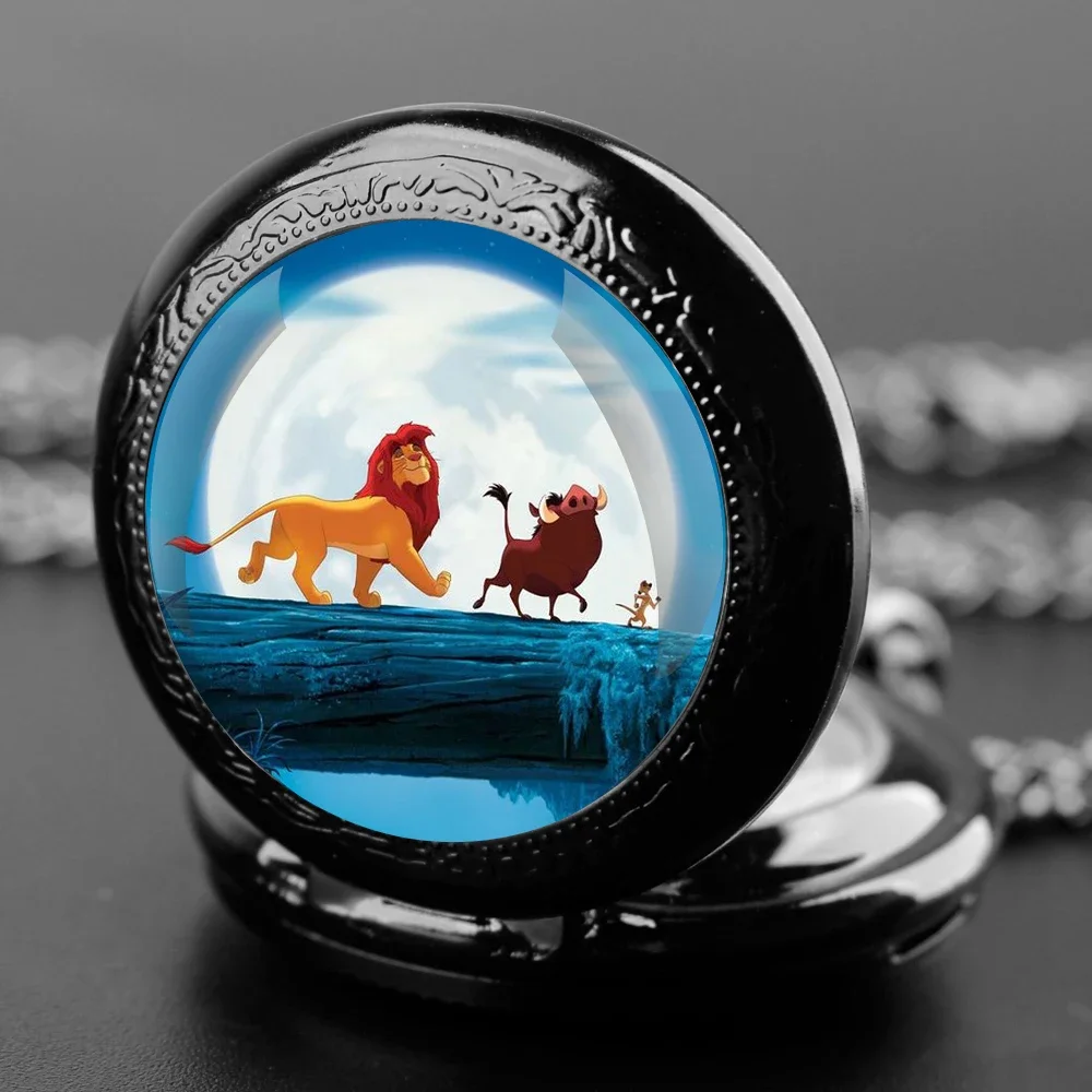 Famous Film Cartoon Theme Design Pendant Quartz Pocket Watch Souvenir Chain Pocket Watch Arabic Numerals with Personality Gifts