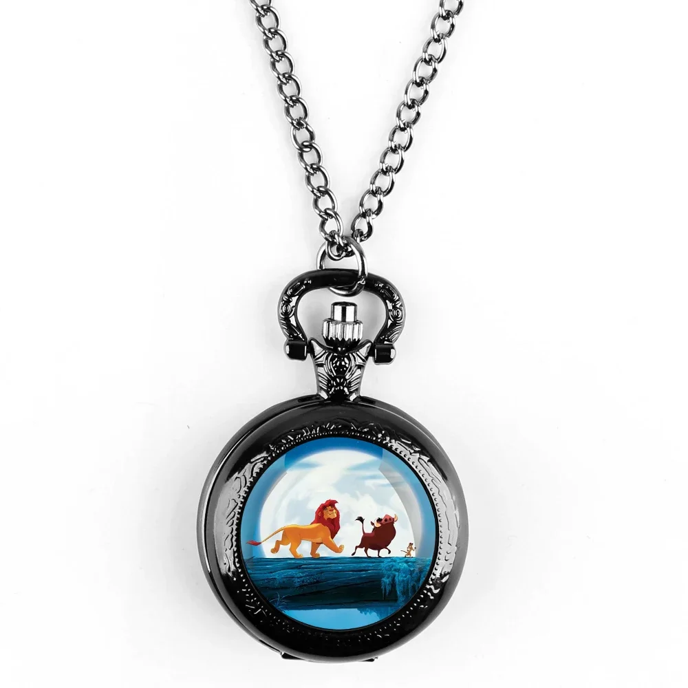Famous Film Cartoon Theme Design Pendant Quartz Pocket Watch Souvenir Chain Pocket Watch Arabic Numerals with Personality Gifts