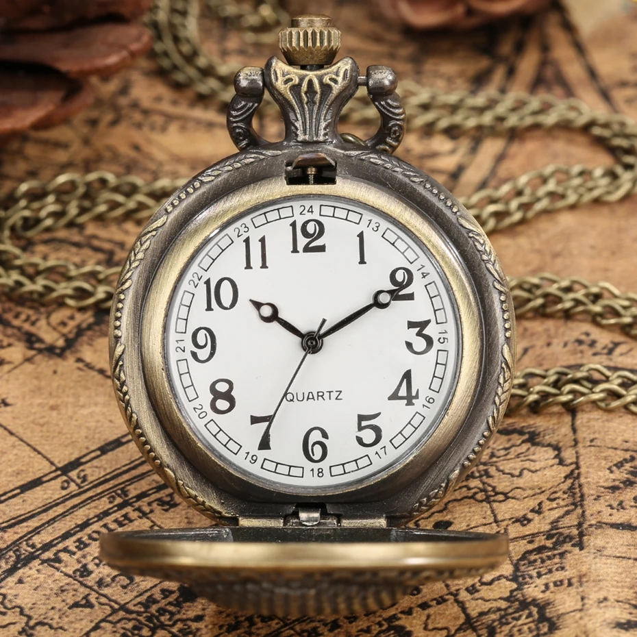 Vintage Tibetan Aroma Buddhist Temple Quartz Pocket Watch Buddha Head Design Religious Chain Pendant Necklace Gift for Men Women