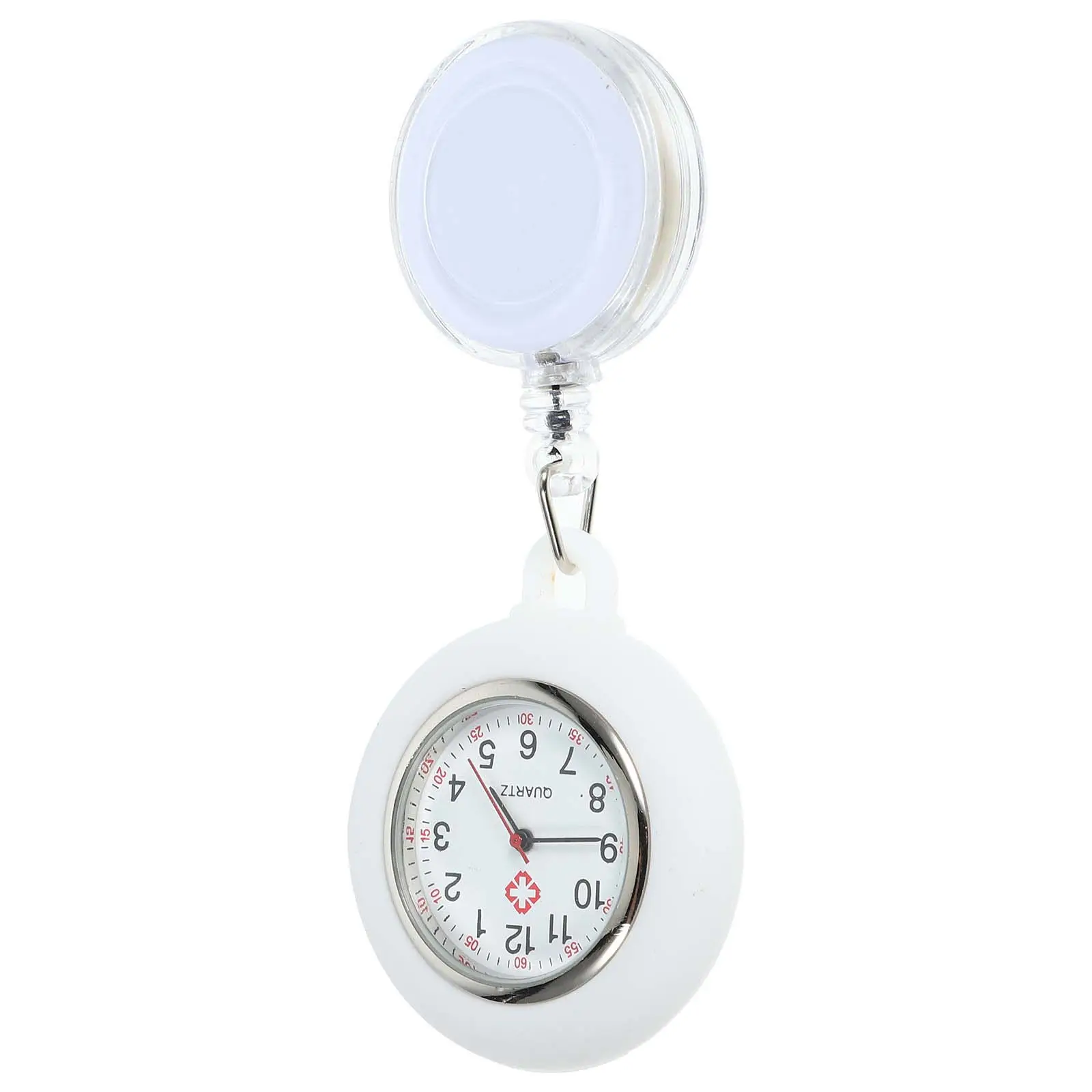 Nurse Pocket Watch Premium Smiling Face Lightweight Clip- Badge Reel Hanging Pocket Watch for Staff Students Doctors