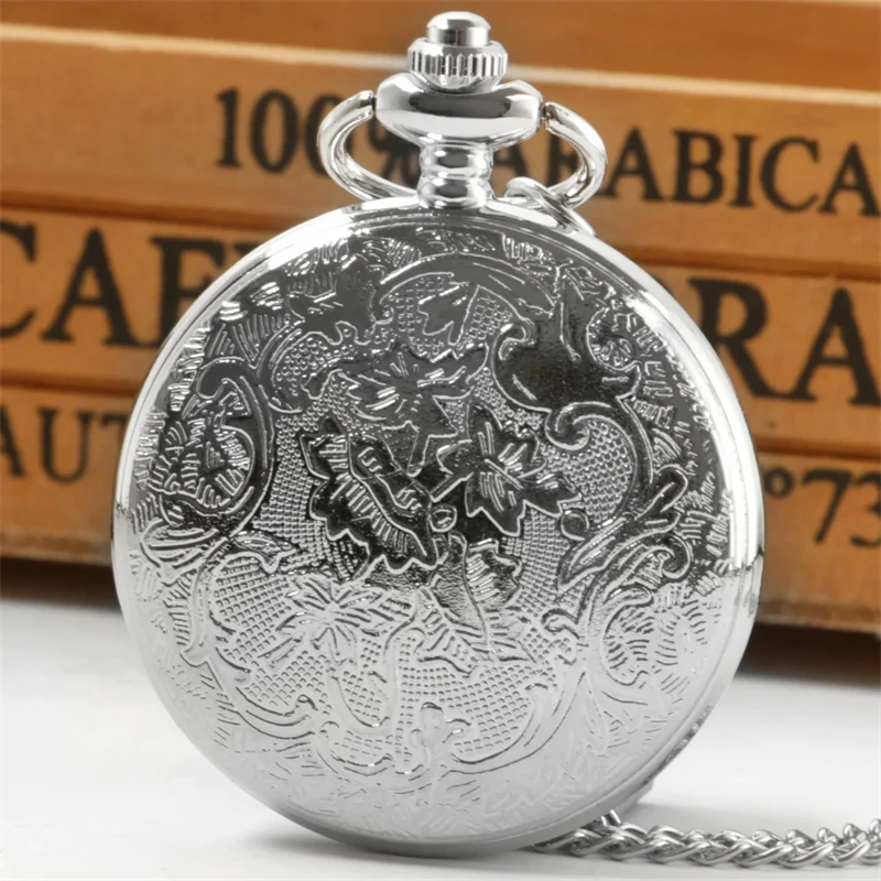Classic Vintage Pocket Watch Fashion Hollow Carving Chinese Dragon Roman Numerals Dial Necklace Gift