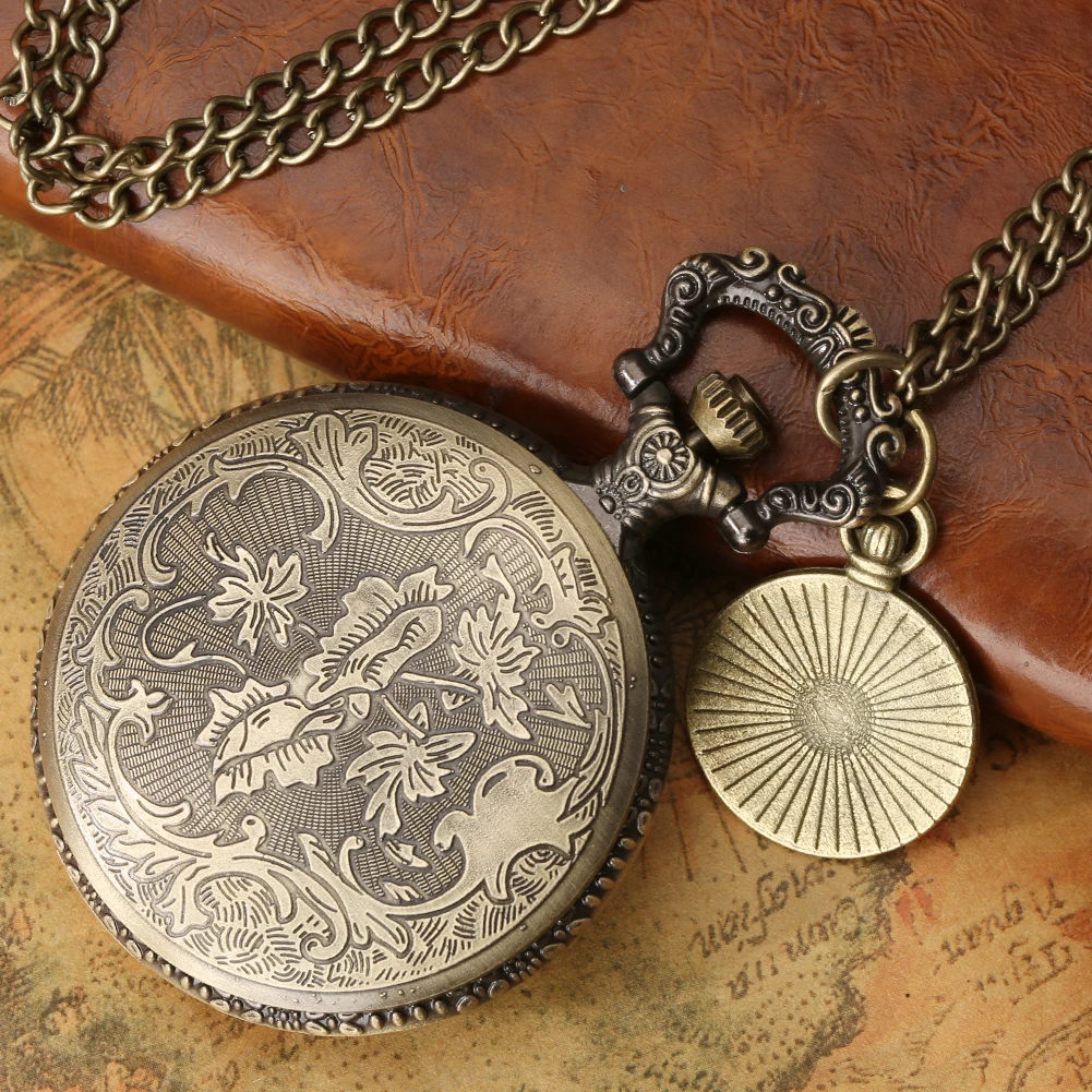 Colorful Roman Numeral Dial Display Quartz Pocket Watch with Necklace Chain Leisure Pendant Gift Men's Clock Exquisite Relogios