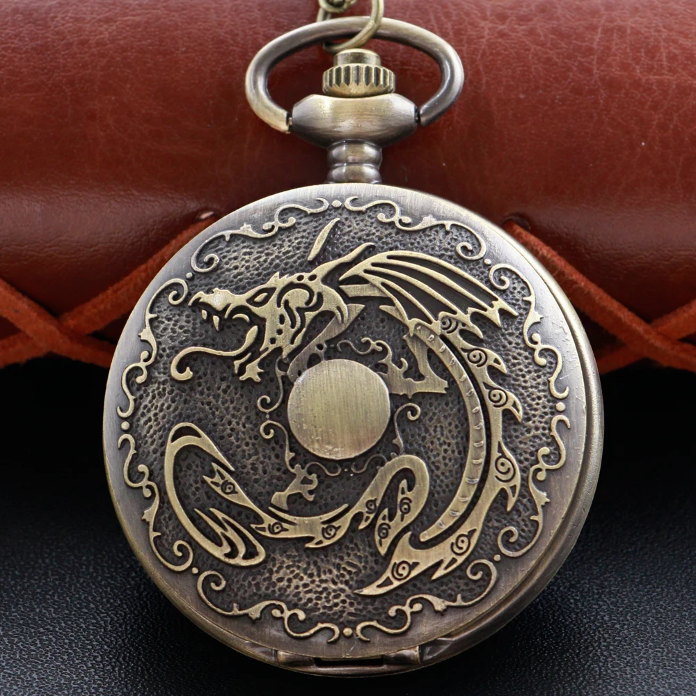 Antique Jurassic Tyrannosaurus Rex Exquisite Relief Quartz Pocket Watch with Dinosaur Theme Best Peripheral Gift Men's Clock