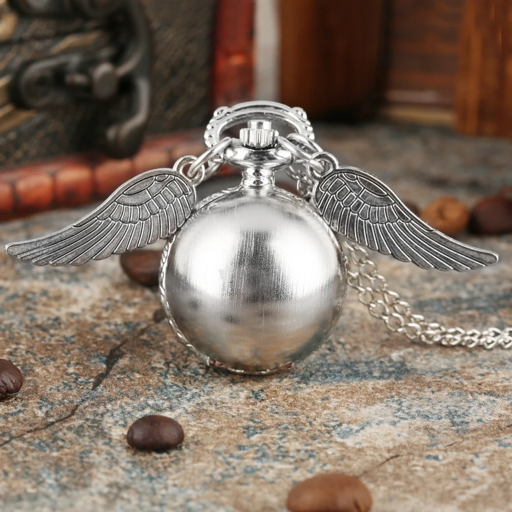 Bronze Quartz Pocket Watch Feather Wing Pendant Luxury Watches Vintage Fob Clock Chain Necklace Gift for Men Women Dropshipping