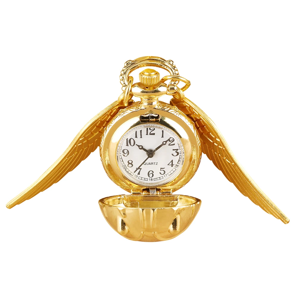 Bronze Quartz Pocket Watch Feather Wing Pendant Luxury Watches Vintage Fob Clock Chain Necklace Gift for Men Women Dropshipping