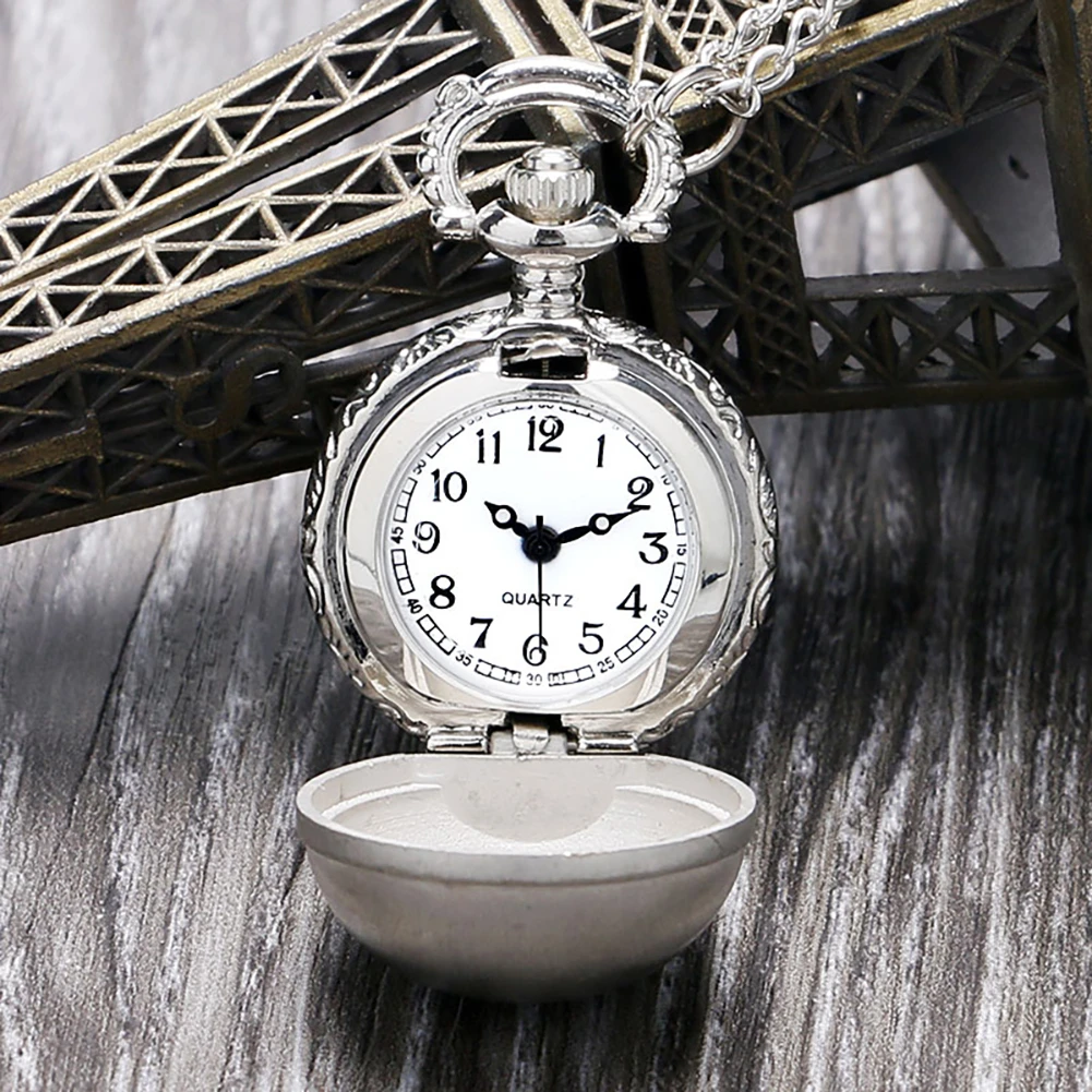 Bronze Quartz Pocket Watch Feather Wing Pendant Luxury Watches Vintage Fob Clock Chain Necklace Gift for Men Women Dropshipping