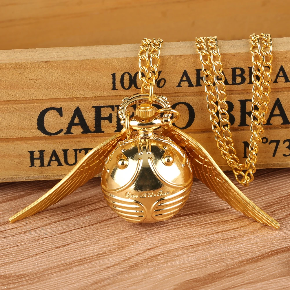 Bronze Quartz Pocket Watch Feather Wing Pendant Luxury Watches Vintage Fob Clock Chain Necklace Gift for Men Women Dropshipping