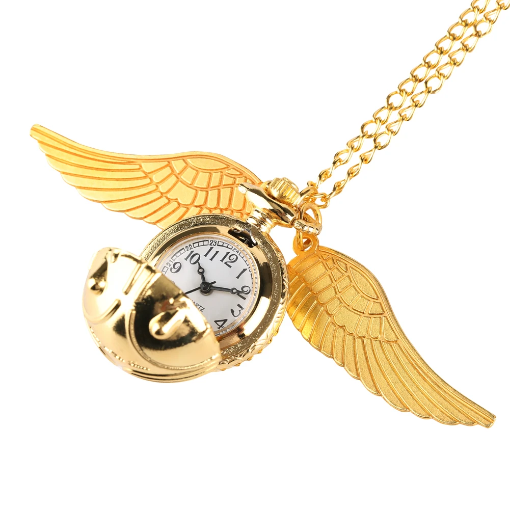 Bronze Quartz Pocket Watch Feather Wing Pendant Luxury Watches Vintage Fob Clock Chain Necklace Gift for Men Women Dropshipping