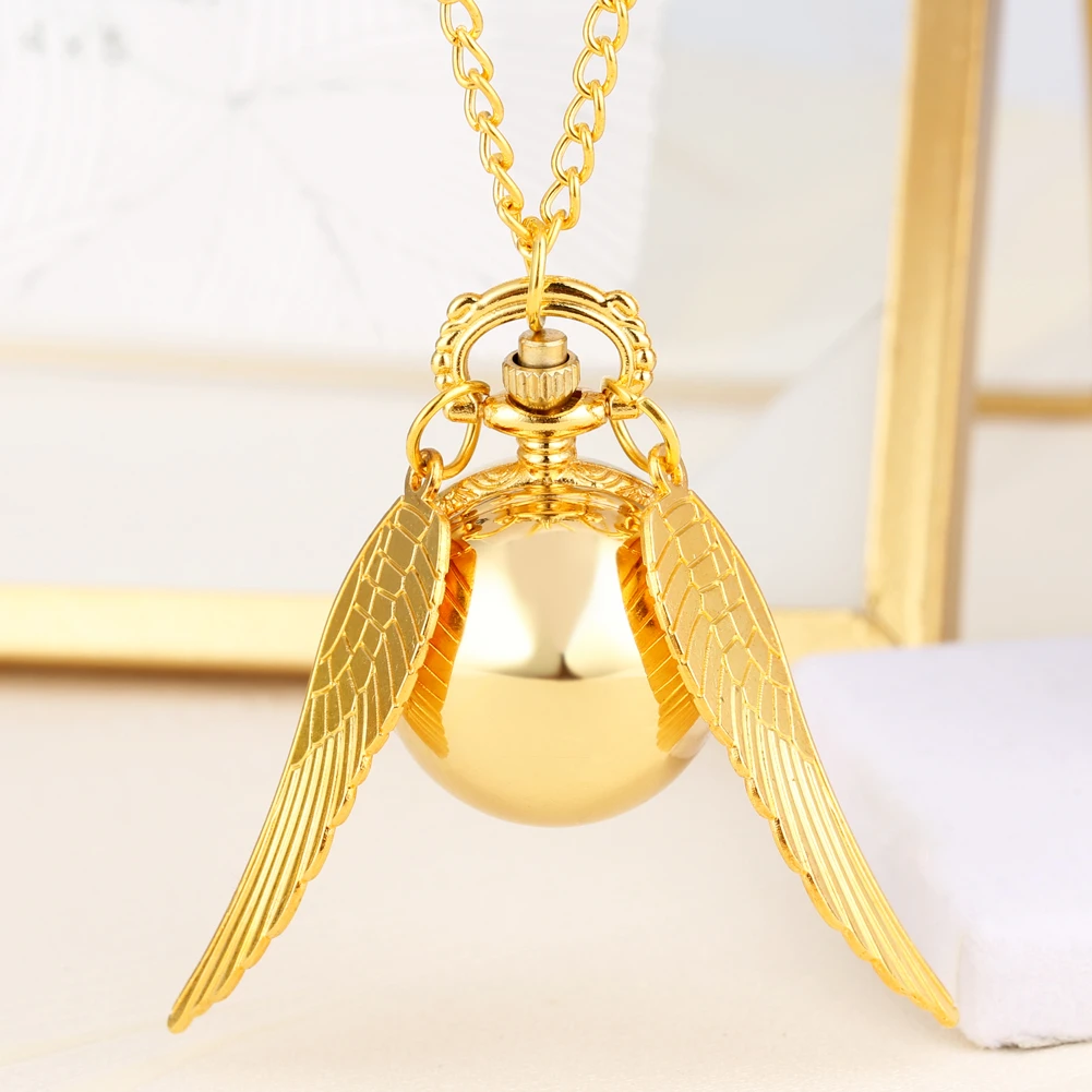 Bronze Quartz Pocket Watch Feather Wing Pendant Luxury Watches Vintage Fob Clock Chain Necklace Gift for Men Women Dropshipping