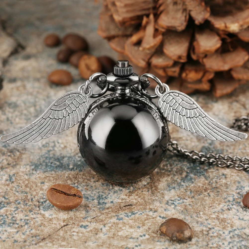 Bronze Quartz Pocket Watch Feather Wing Pendant Luxury Watches Vintage Fob Clock Chain Necklace Gift for Men Women Dropshipping