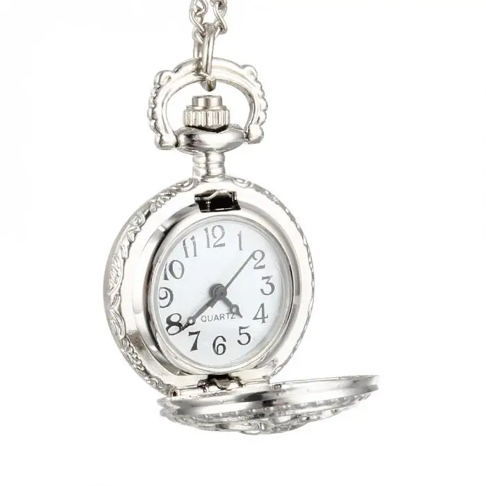 Fashion Vintage Women Quartz Pocket Watch Alloy Hollow Out Flowers Lady Girl Sweater Chain Necklace Pendant Clock Gifts