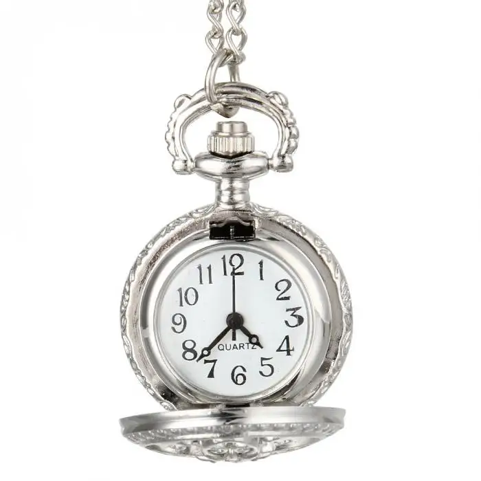 Fashion Vintage Women Quartz Pocket Watch Alloy Hollow Out Flowers Lady Girl Sweater Chain Necklace Pendant Clock Gifts