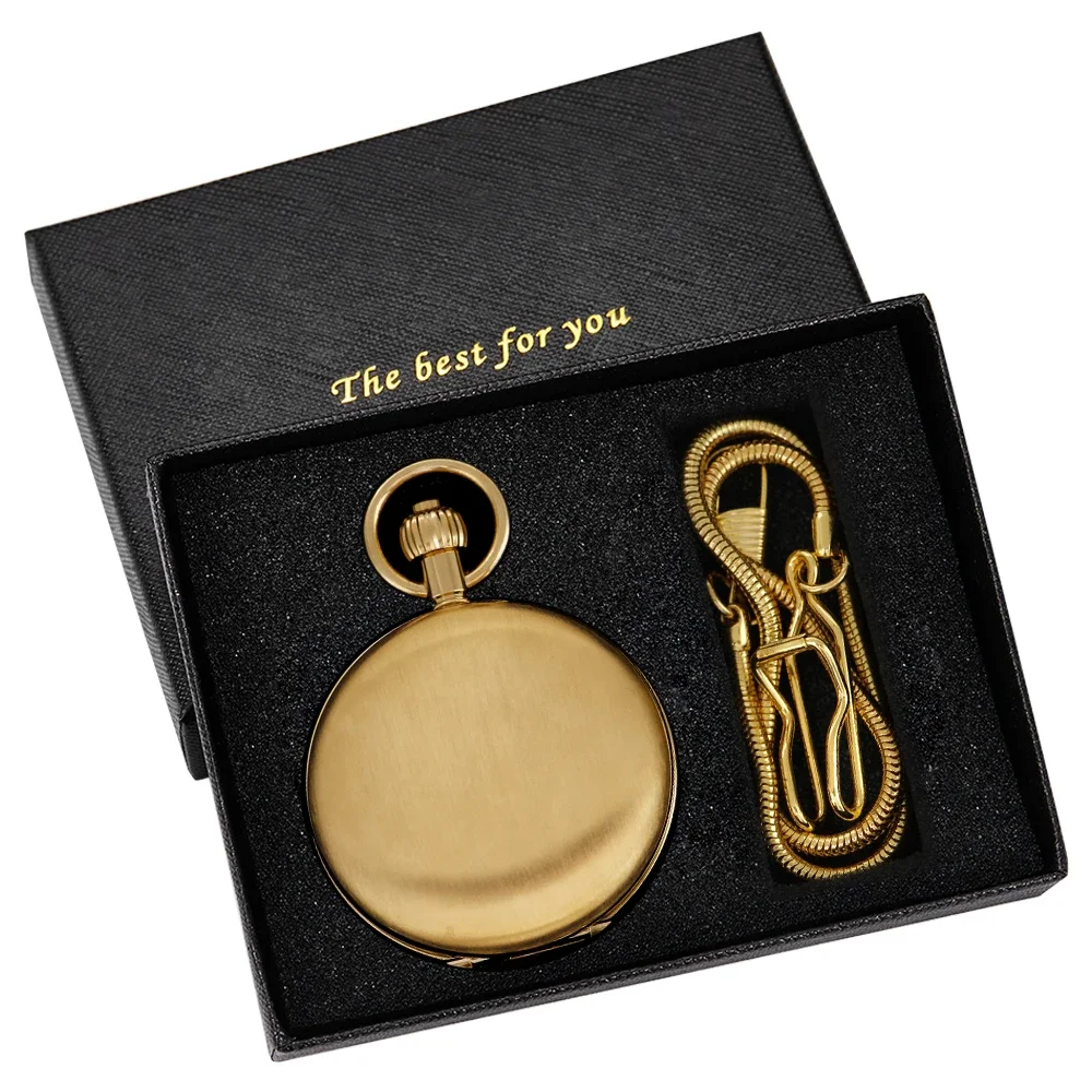 Gold Copper Steam Manual Mechanical Men's Pocket Watch Gift Antique Steampunk Fpb Chain Pendant Timepiece