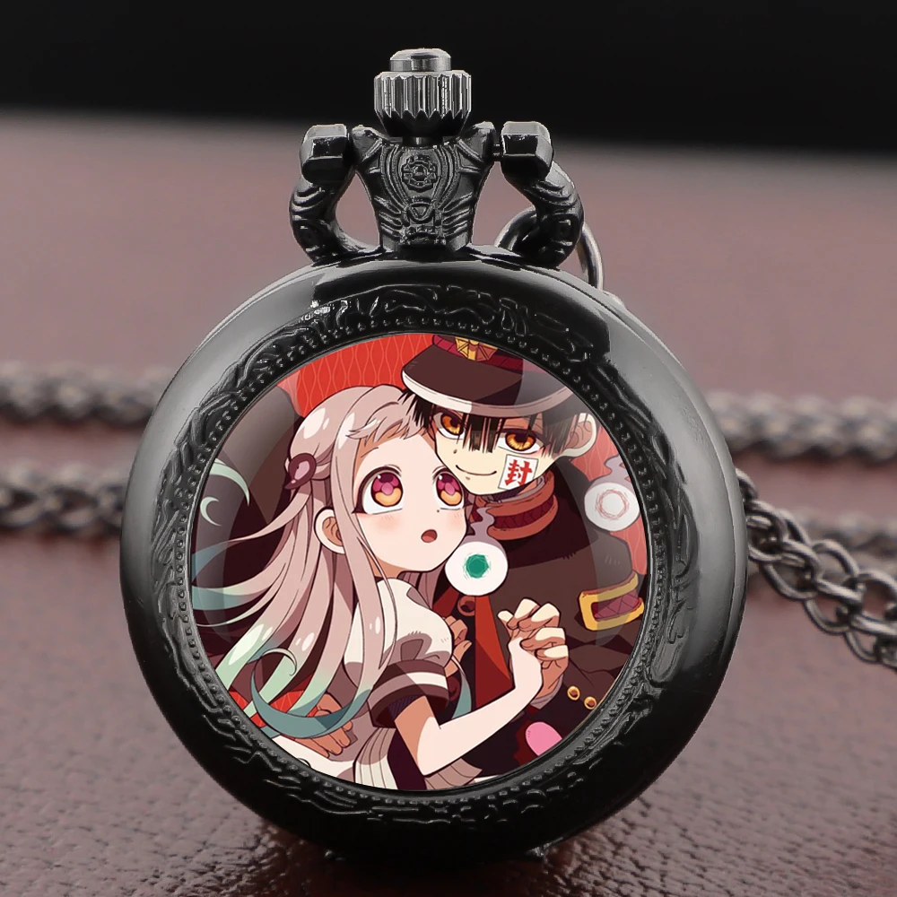 Retro Style Toilet-Bound Hanako-kun Themed Pocket Watch Necklace Pendant Clock for Men and Women