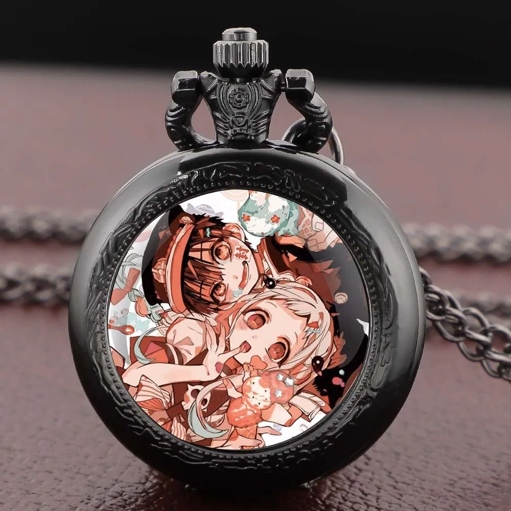 Retro Style Toilet-Bound Hanako-kun Themed Pocket Watch Necklace Pendant Clock for Men and Women