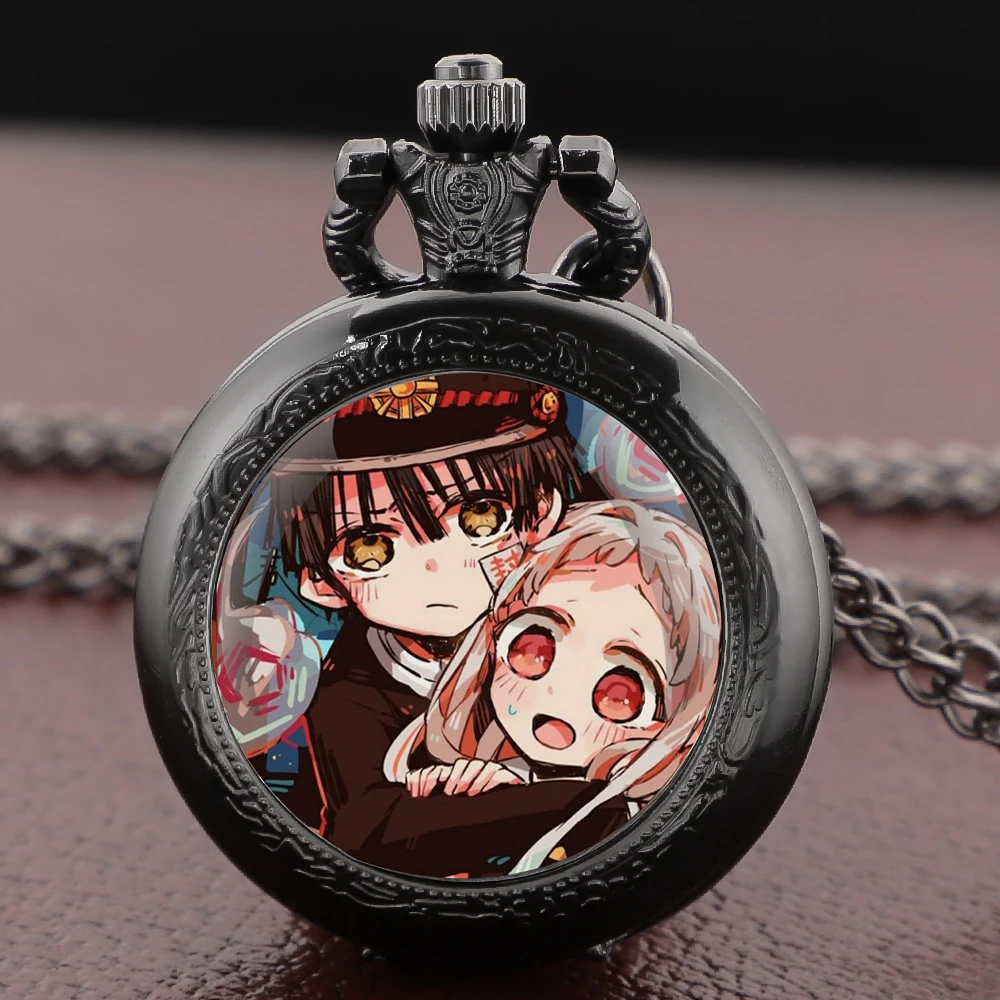 Retro Style Toilet-Bound Hanako-kun Themed Pocket Watch Necklace Pendant Clock for Men and Women
