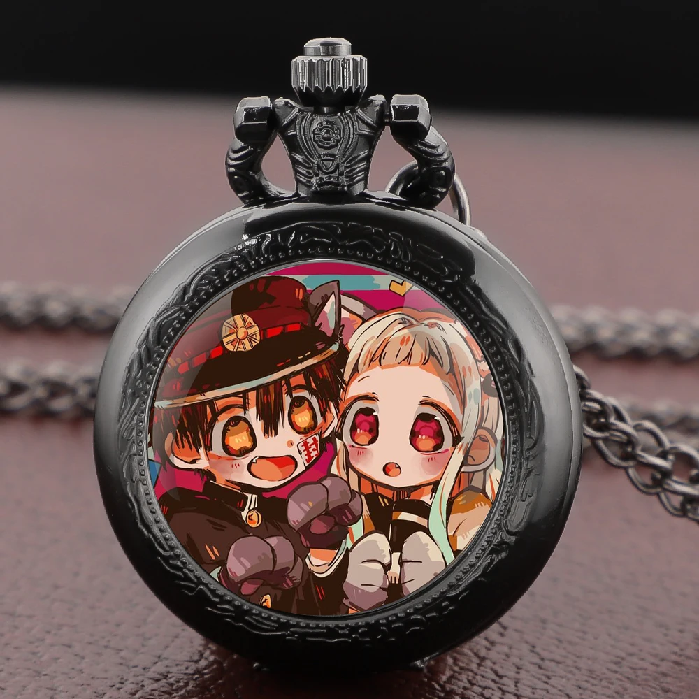 Retro Style Toilet-Bound Hanako-kun Themed Pocket Watch Necklace Pendant Clock for Men and Women
