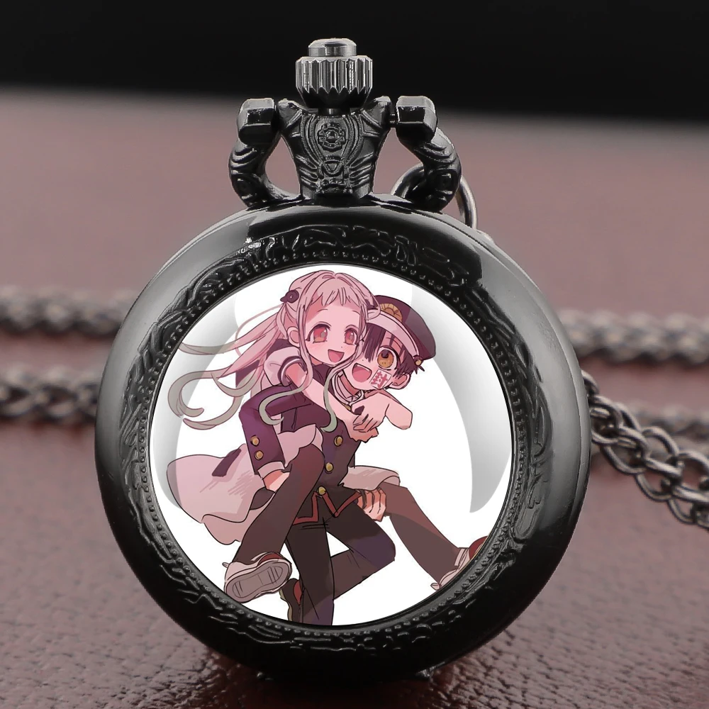 Retro Style Toilet-Bound Hanako-kun Themed Pocket Watch Necklace Pendant Clock for Men and Women