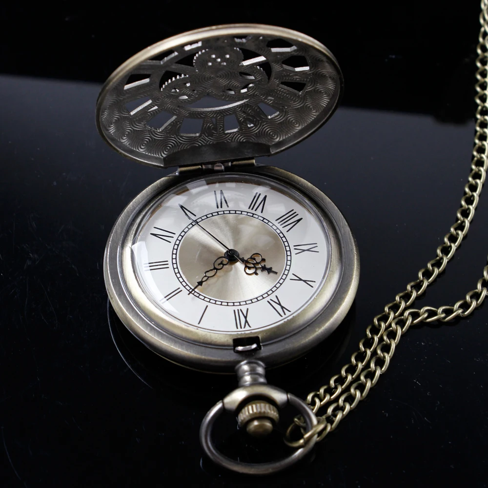 New Digital Gear Hollow Quartz Pocket Watch Best Holiday Gift High Quality Men's Necklace Pendant Women's Jewelry Gift