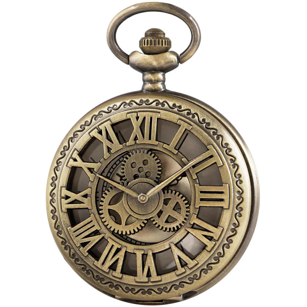 New Digital Gear Hollow Quartz Pocket Watch Best Holiday Gift High Quality Men's Necklace Pendant Women's Jewelry Gift