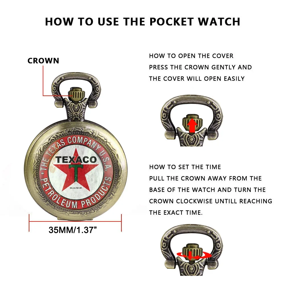 Vintage Five-pointed Star Men's Dome Quartz Pocket Watch Arabic Numeral Dial Men Women Necklace Pendant Creative Clock Gifts