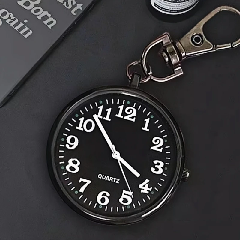 New Mini Quartz Pocket Watch with Keyring Fashion Nurse Pocket Watch Clock With Battery Student Doctor Medical Vintage Watch