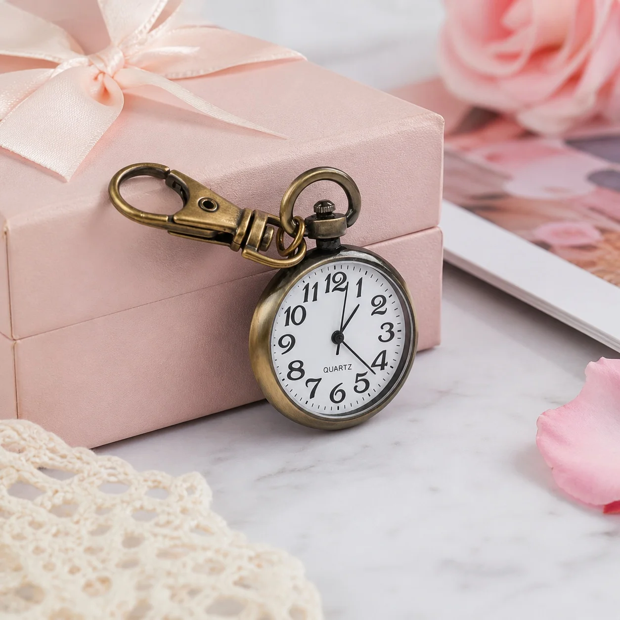 New Mini Quartz Pocket Watch with Keyring Fashion Nurse Pocket Watch Clock With Battery Student Doctor Medical Vintage Watch