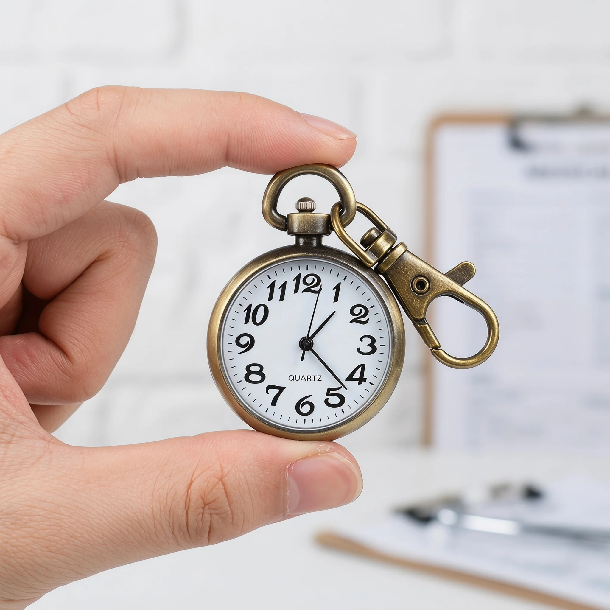 New Mini Quartz Pocket Watch with Keyring Fashion Nurse Pocket Watch Clock With Battery Student Doctor Medical Vintage Watch