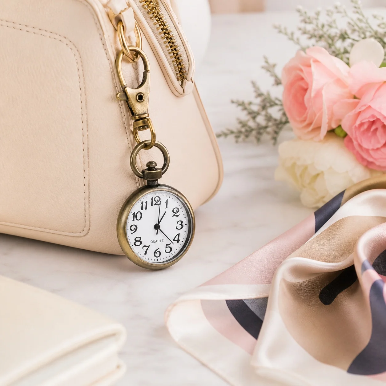New Mini Quartz Pocket Watch with Keyring Fashion Nurse Pocket Watch Clock With Battery Student Doctor Medical Vintage Watch