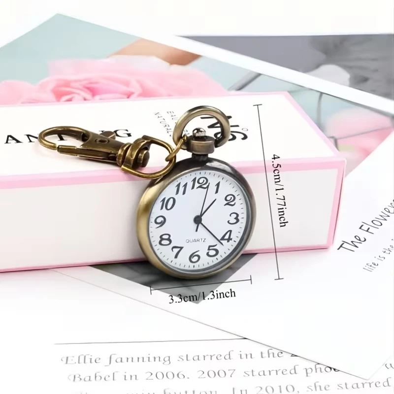 New Mini Quartz Pocket Watch with Keyring Fashion Nurse Pocket Watch Clock With Battery Student Doctor Medical Vintage Watch
