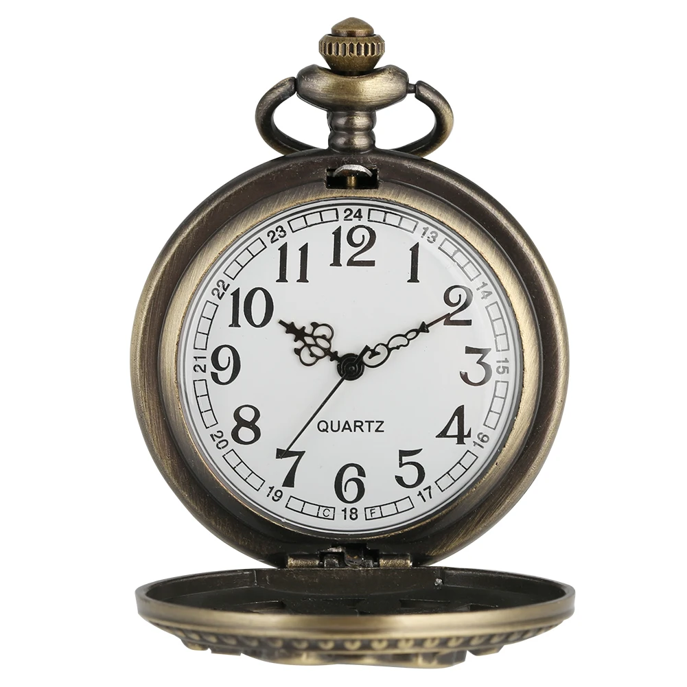 Elegance Flowers Bronze Hollow Hunter Pocket Watch Quartz Movement Vintage Exquisite Lady Jewelry Pendant Clock Gifts 2019