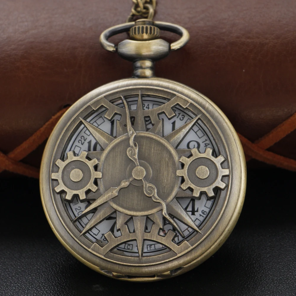 New Bronze in Wonderland Theme Quartz Pocket Watch Pendant Pocket Necklace Watches with FOB Chain Gifts Dropshipping