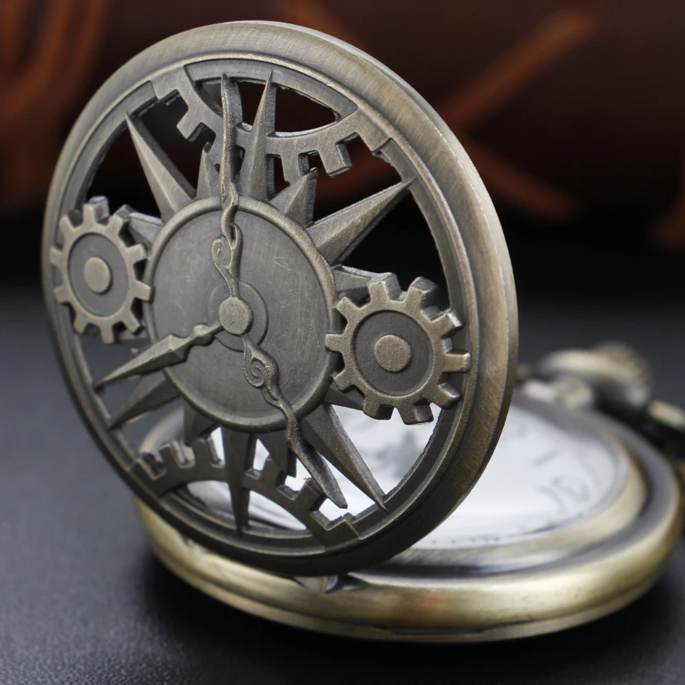 New Bronze in Wonderland Theme Quartz Pocket Watch Pendant Pocket Necklace Watches with FOB Chain Gifts Dropshipping