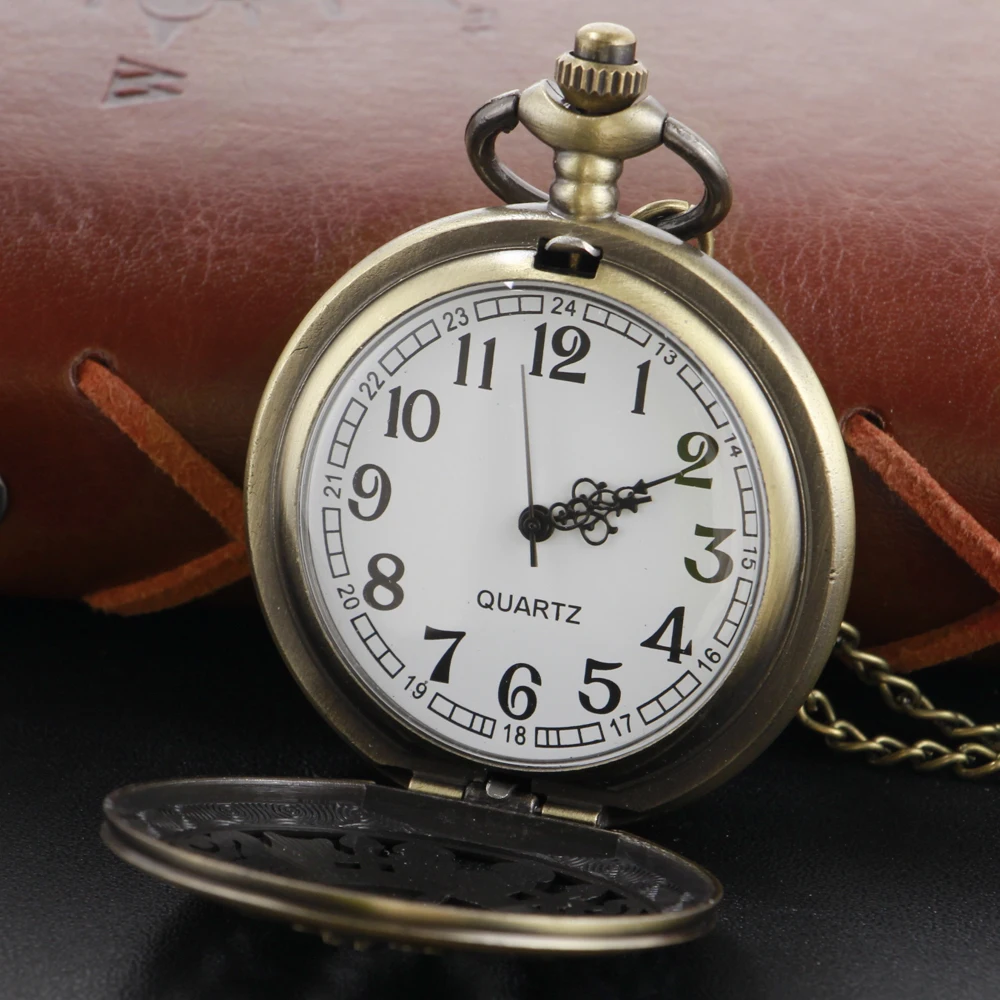 New Bronze in Wonderland Theme Quartz Pocket Watch Pendant Pocket Necklace Watches with FOB Chain Gifts Dropshipping
