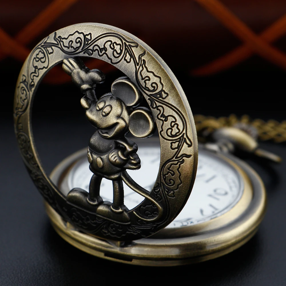New Bronze in Wonderland Theme Quartz Pocket Watch Pendant Pocket Necklace Watches with FOB Chain Gifts Dropshipping