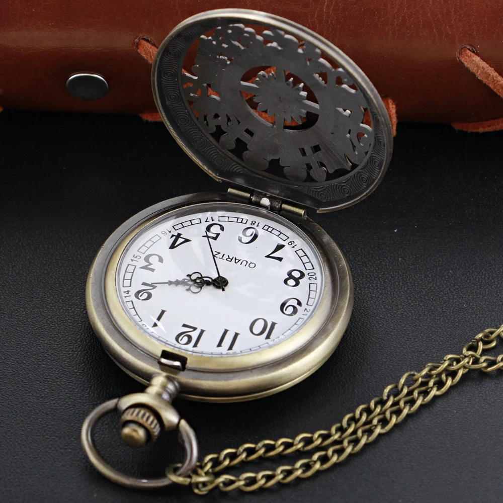 New Bronze in Wonderland Theme Quartz Pocket Watch Pendant Pocket Necklace Watches with FOB Chain Gifts Dropshipping