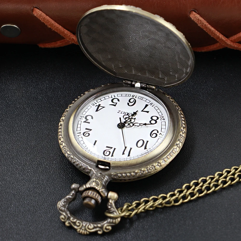 New Bronze in Wonderland Theme Quartz Pocket Watch Pendant Pocket Necklace Watches with FOB Chain Gifts Dropshipping