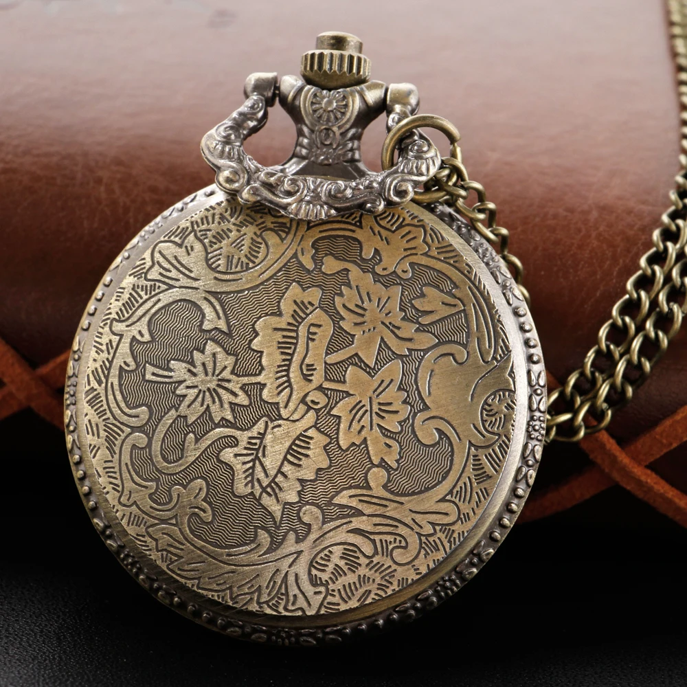 New Bronze in Wonderland Theme Quartz Pocket Watch Pendant Pocket Necklace Watches with FOB Chain Gifts Dropshipping