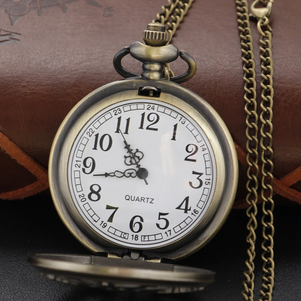 New Bronze in Wonderland Theme Quartz Pocket Watch Pendant Pocket Necklace Watches with FOB Chain Gifts Dropshipping