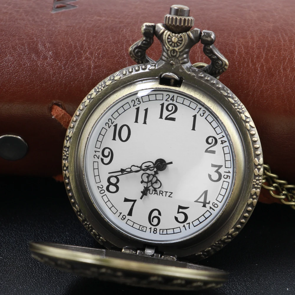 New Bronze in Wonderland Theme Quartz Pocket Watch Pendant Pocket Necklace Watches with FOB Chain Gifts Dropshipping