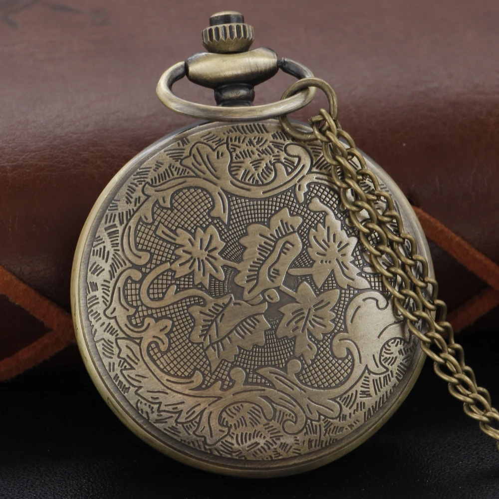 New Bronze in Wonderland Theme Quartz Pocket Watch Pendant Pocket Necklace Watches with FOB Chain Gifts Dropshipping
