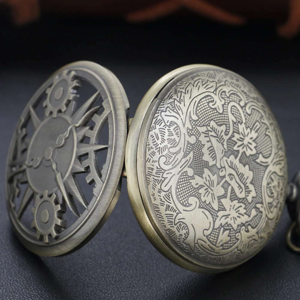 New Bronze in Wonderland Theme Quartz Pocket Watch Pendant Pocket Necklace Watches with FOB Chain Gifts Dropshipping