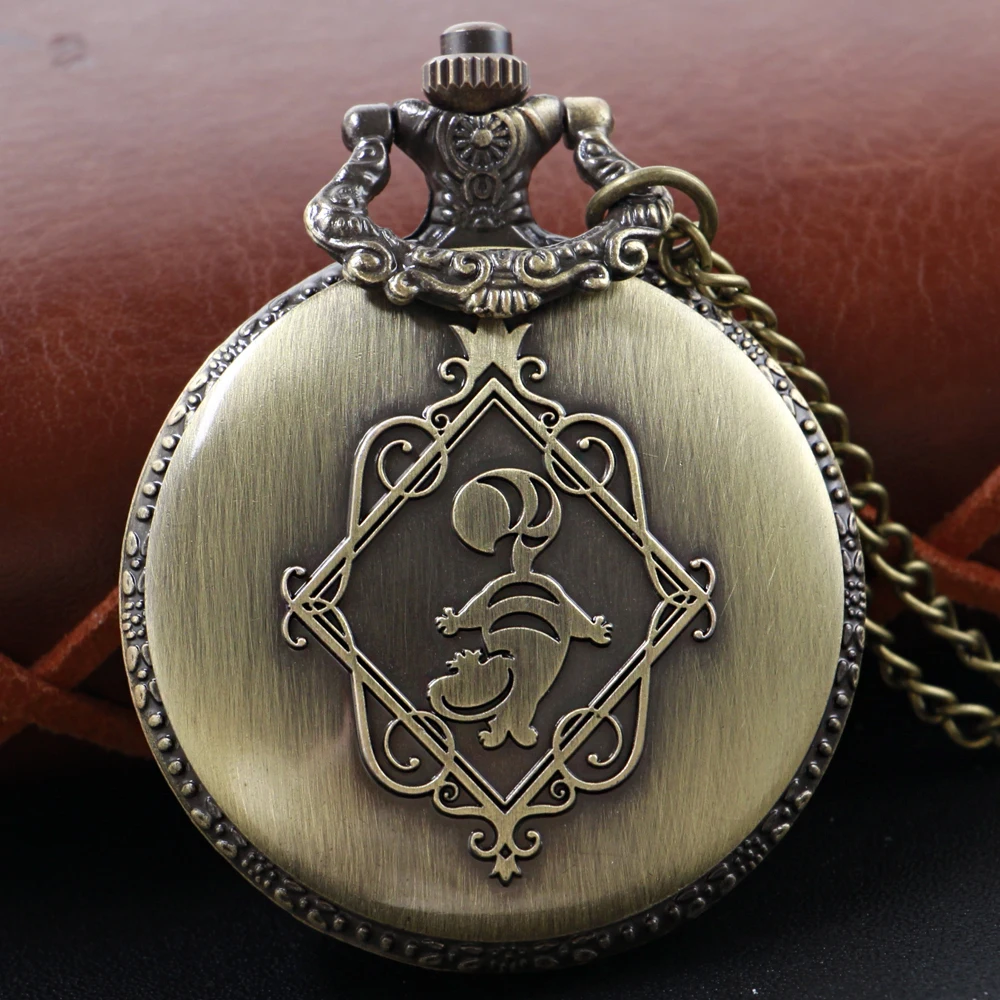 New Bronze in Wonderland Theme Quartz Pocket Watch Pendant Pocket Necklace Watches with FOB Chain Gifts Dropshipping